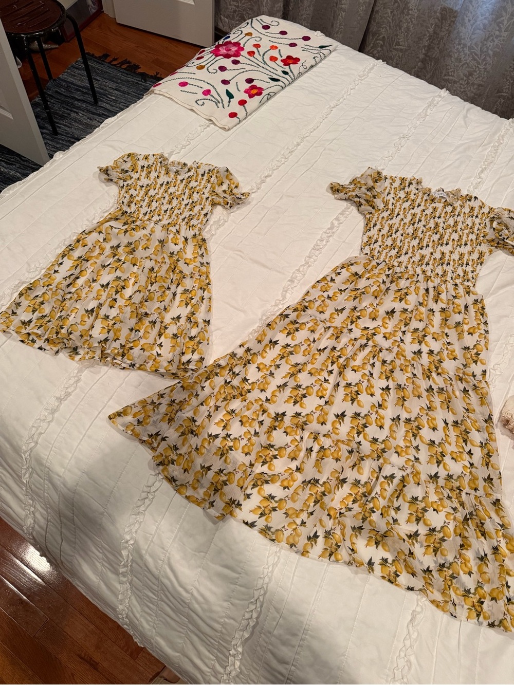 Ivy City Co Yellow Floral Midi Dress with Smocked Bodice - Picture 2 of 4